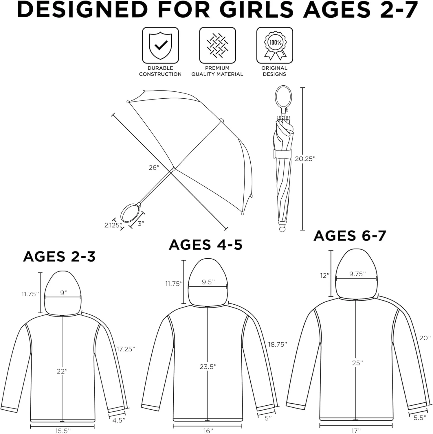 Nickelodeon Umbrella and Poncho Raincoat Set, Paw Patrol Girls Rain Wear for Toddler 2-3 Or Kids 4-7