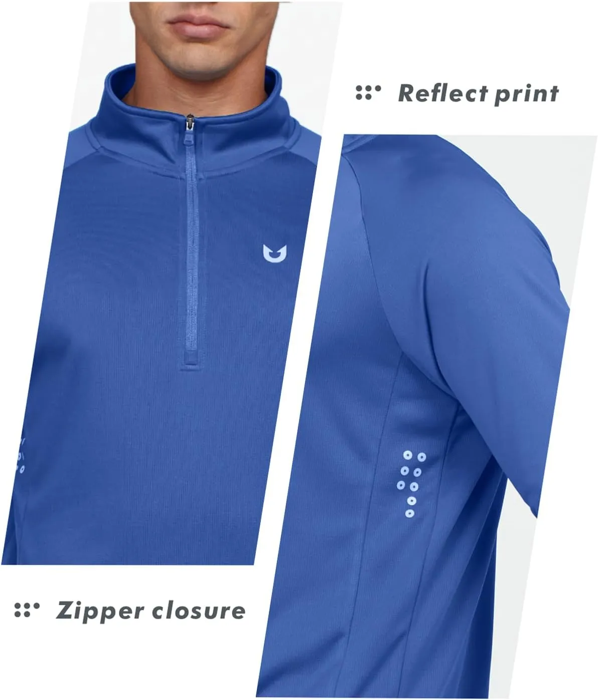 NORTHYARD Men's Running Shirt Long Sleeve Quarter Zip Pullover Moisture Wicking Quick Dry Athletic Workout Shirts