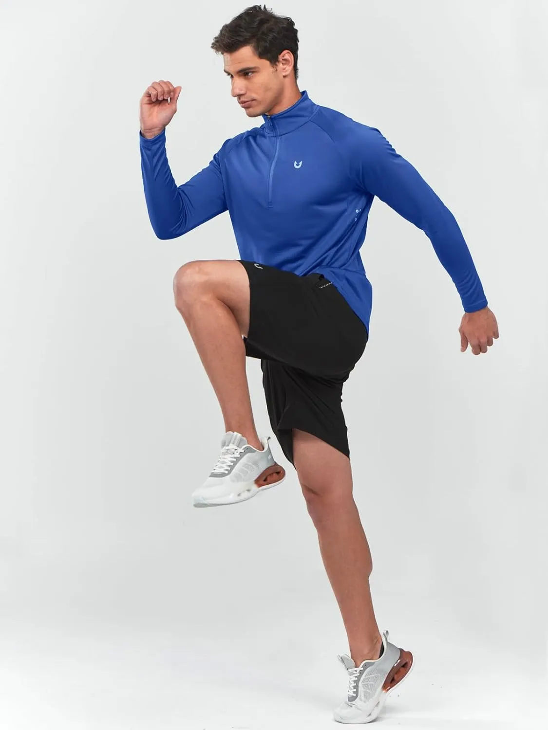 NORTHYARD Men's Running Shirt Long Sleeve Quarter Zip Pullover Moisture Wicking Quick Dry Athletic Workout Shirts