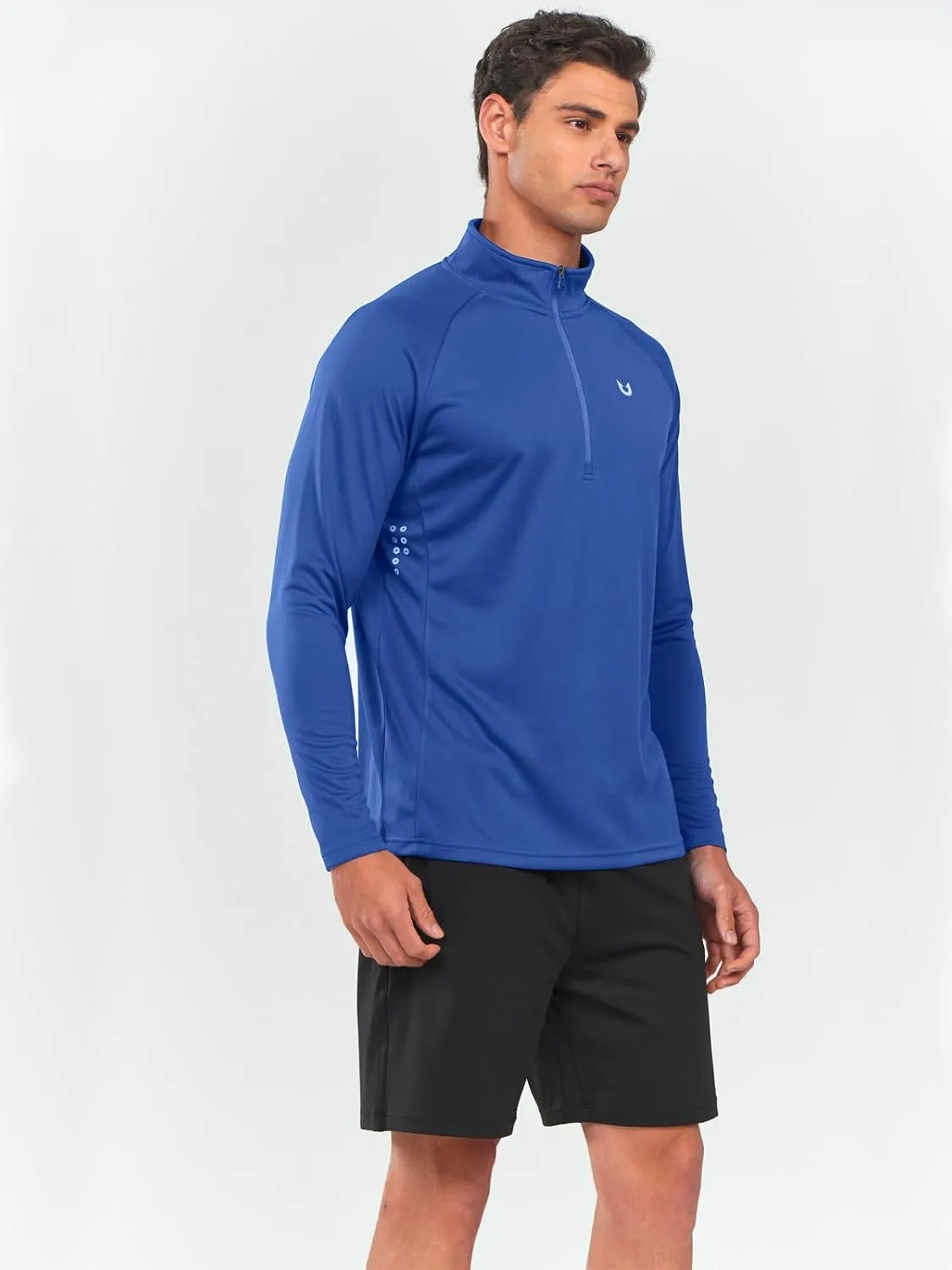 NORTHYARD Men's Running Shirt Long Sleeve Quarter Zip Pullover Moisture Wicking Quick Dry Athletic Workout Shirts