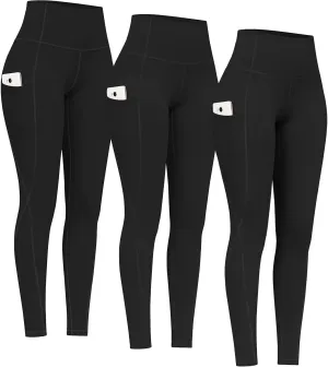 PHISOCKAT 2 Pack High Waist Yoga Pants with Pockets, Tummy Control Leggings, Workout 4 Way Stretch Yoga Leggings