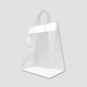Plastic Loop Handle Shopper (Clear) - 7.75" x 4" x 9.75"