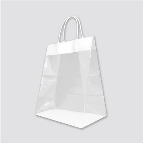 Plastic Loop Handle Shopper (Clear) - 7.75" x 4" x 9.75"