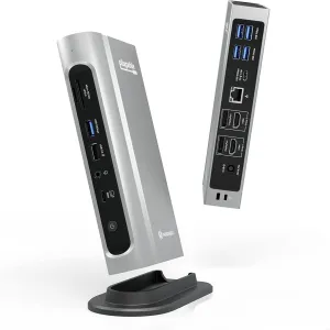 Plugable 16-In-1 Thunderbolt 4 Dock with 100W Charging, 4K Quad Monitor Setup for Thunderbolt 4 Windows Laptops, Thunderbolt Certified Dock with 2X HDMI, 2X Displayport, 2.5G Ethernet, 7X USB, SD