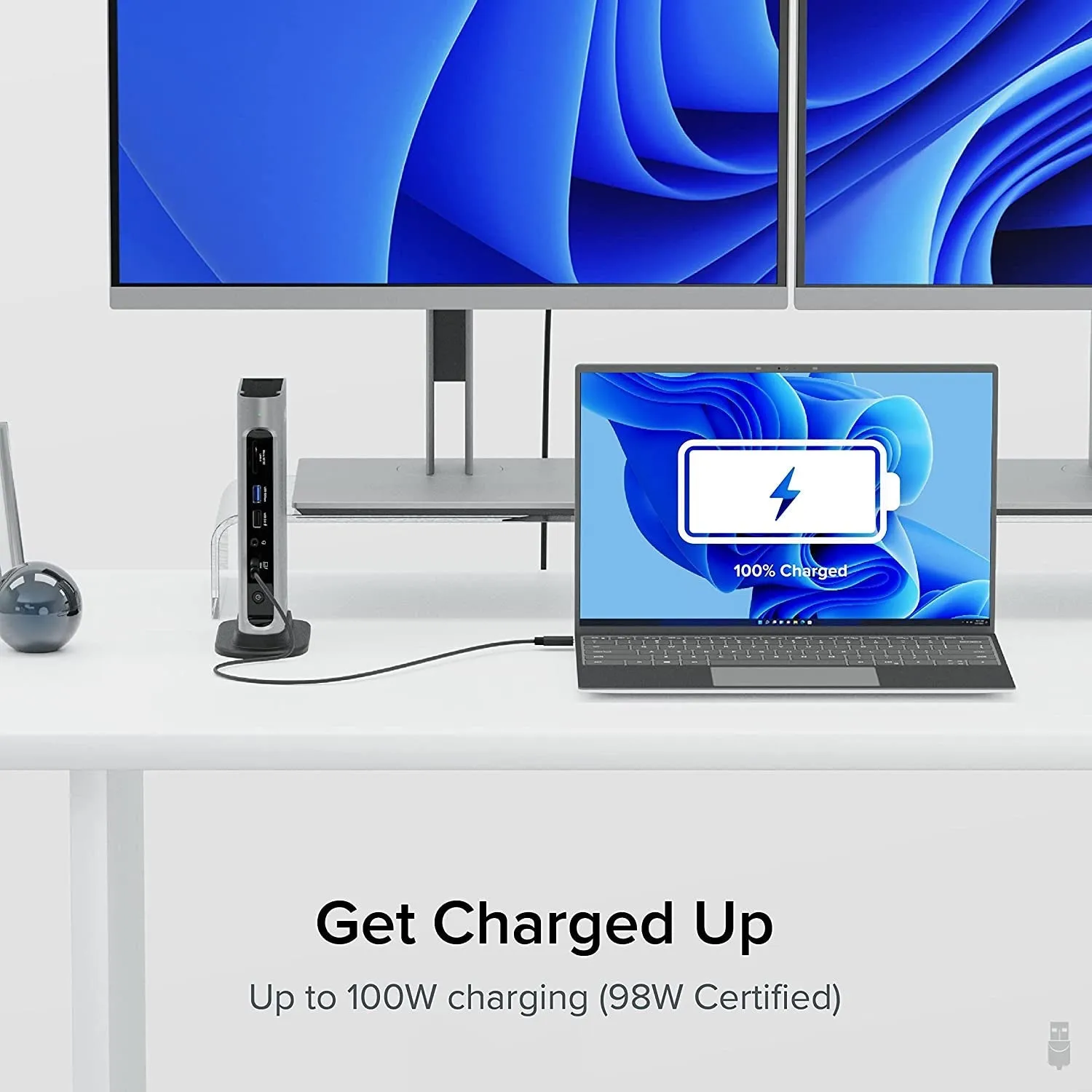 Plugable 16-In-1 Thunderbolt 4 Dock with 100W Charging, 4K Quad Monitor Setup for Thunderbolt 4 Windows Laptops, Thunderbolt Certified Dock with 2X HDMI, 2X Displayport, 2.5G Ethernet, 7X USB, SD