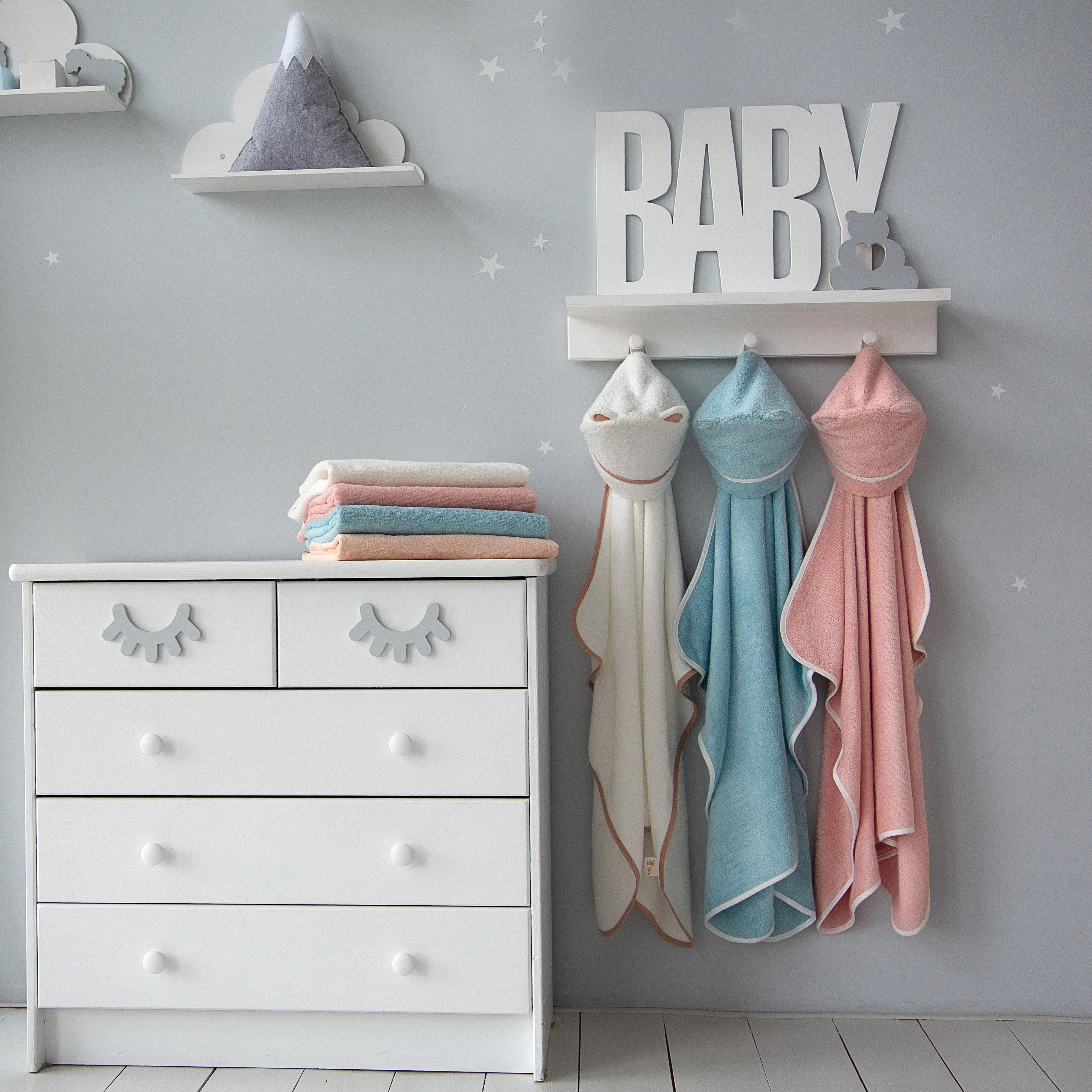 Premium Bamboo Baby Bath Towel (White)