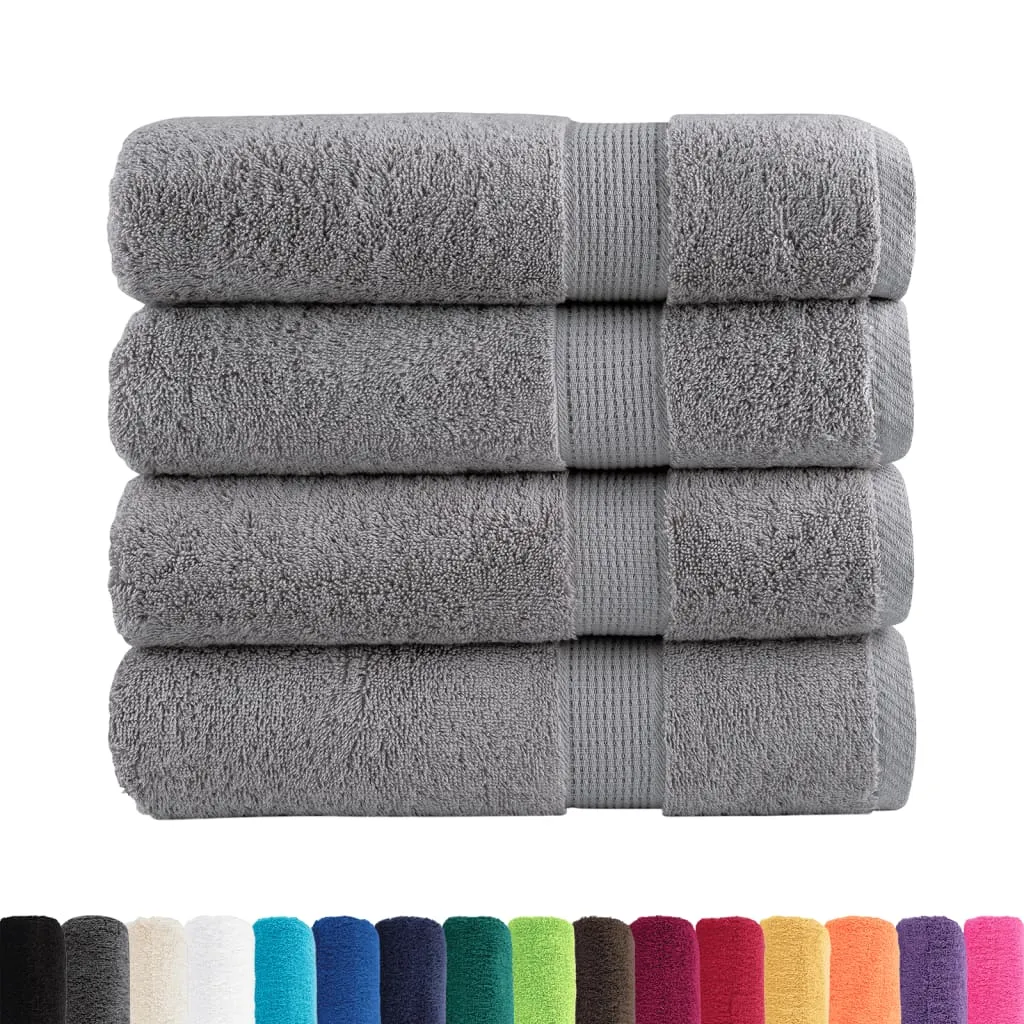 Premium Shower Towels SOLUND 4pcs Grey 70x140cm 600gsm