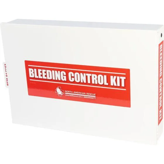 Public Access Bleeding Control Station - 8-PACK Nylon Pouch - Low Profile Metal Station