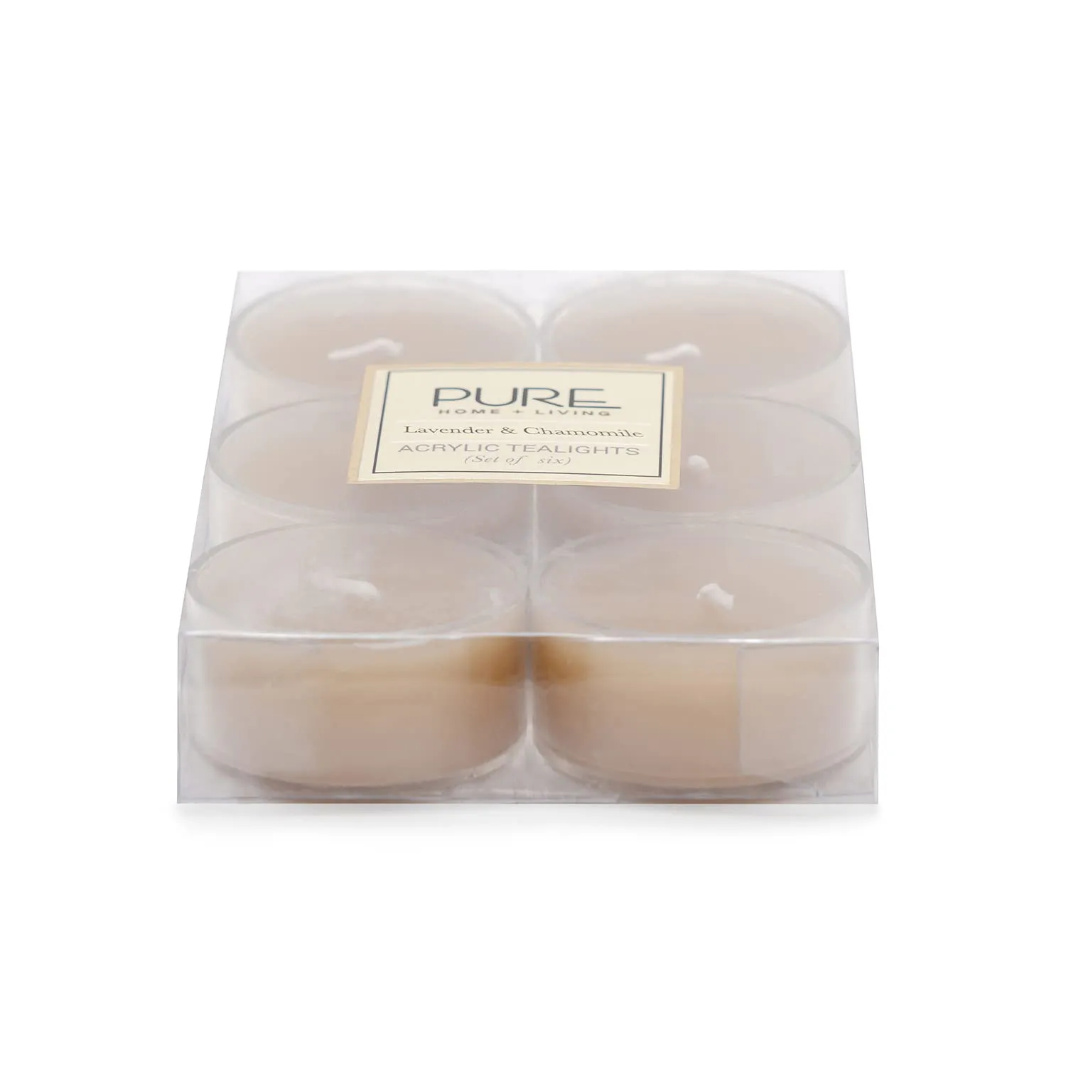 Pure Home and Living Set of 24 Beige Lavender and Chamomile Tea Lights