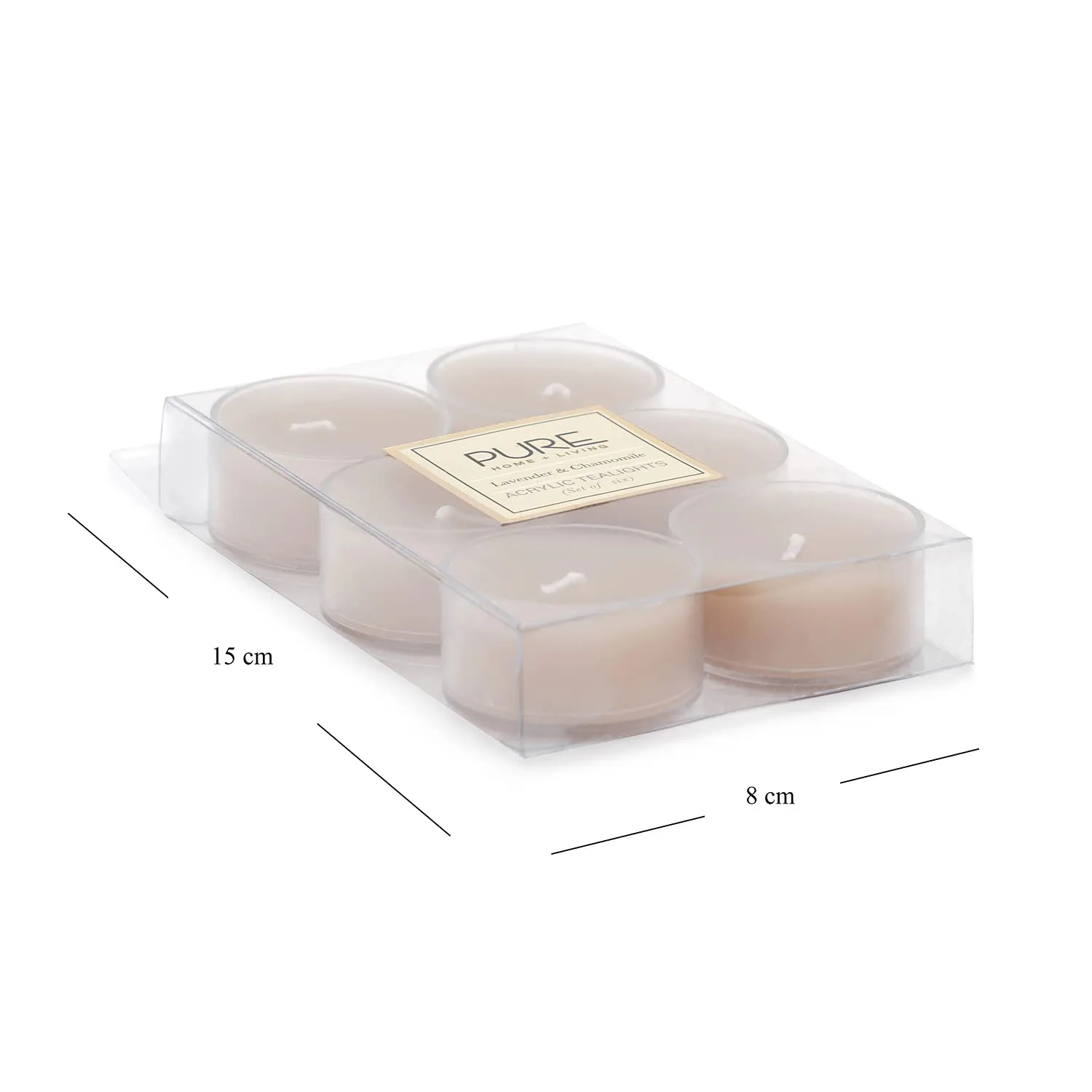 Pure Home and Living Set of 24 Beige Lavender and Chamomile Tea Lights