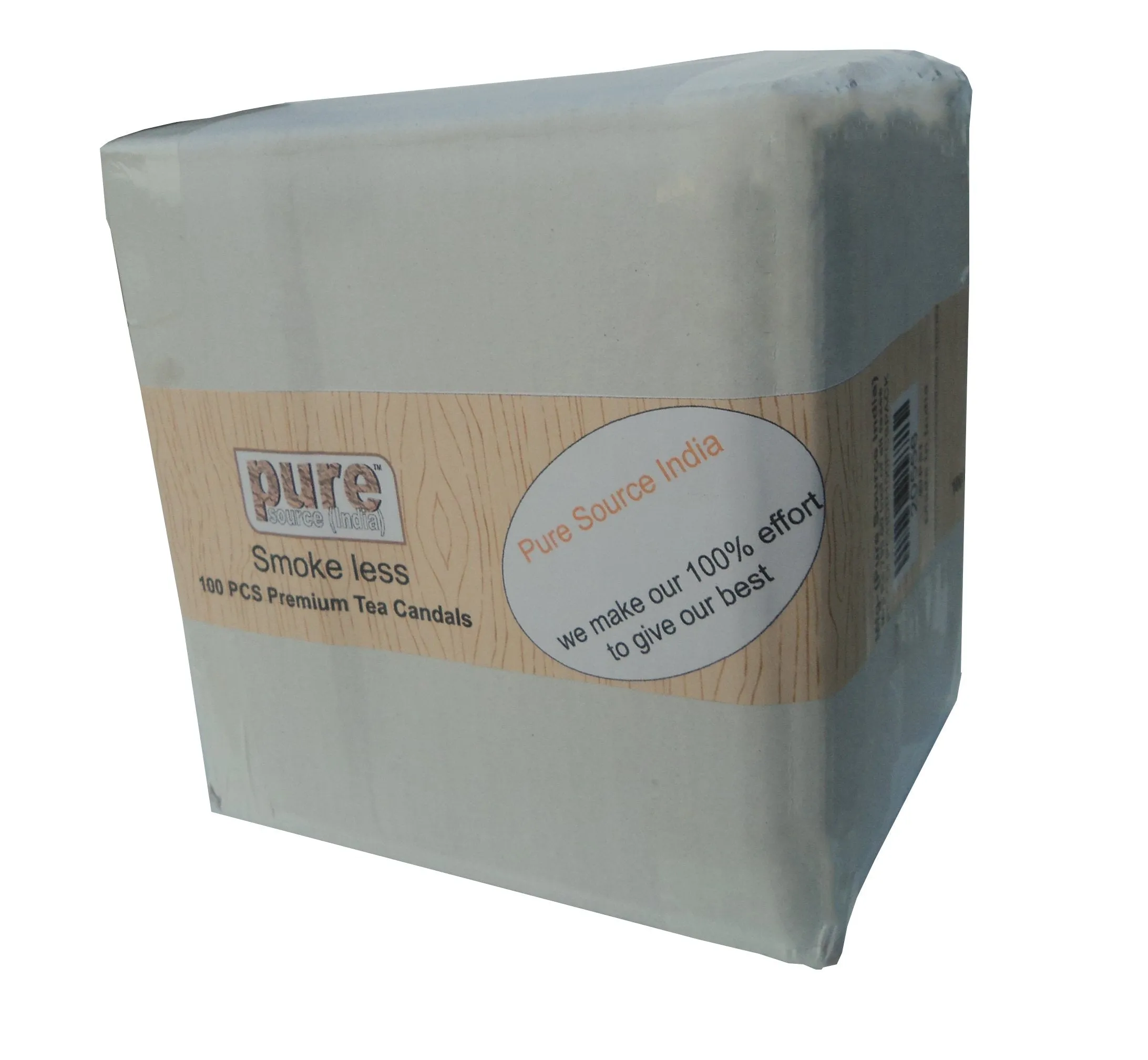 Pure Source India Tea Light Candles smokeless 3.5 hrs Burning, Coming in Poly Carbonate Transparent Holder, Smock Less and 100 Piece Pack
