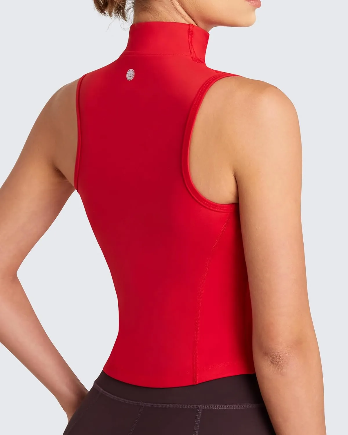 QUEENIEKE Women's Sleeveless Crop Shirt - Zip Up Workout Running Vest Tank Tops Athletic Gym Yoga Camis Jackets