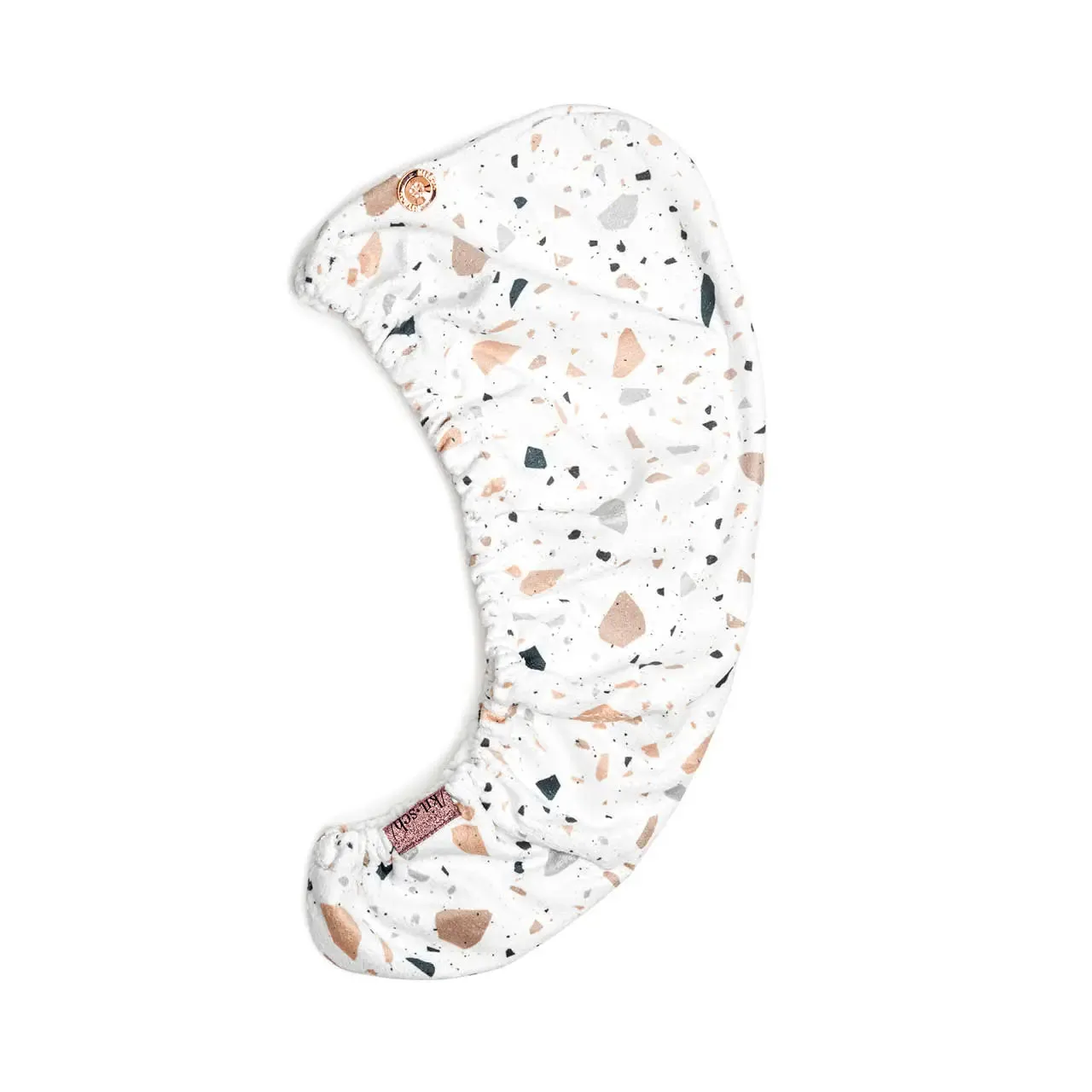 Quick Dry Hair Towel - White Terrazzo