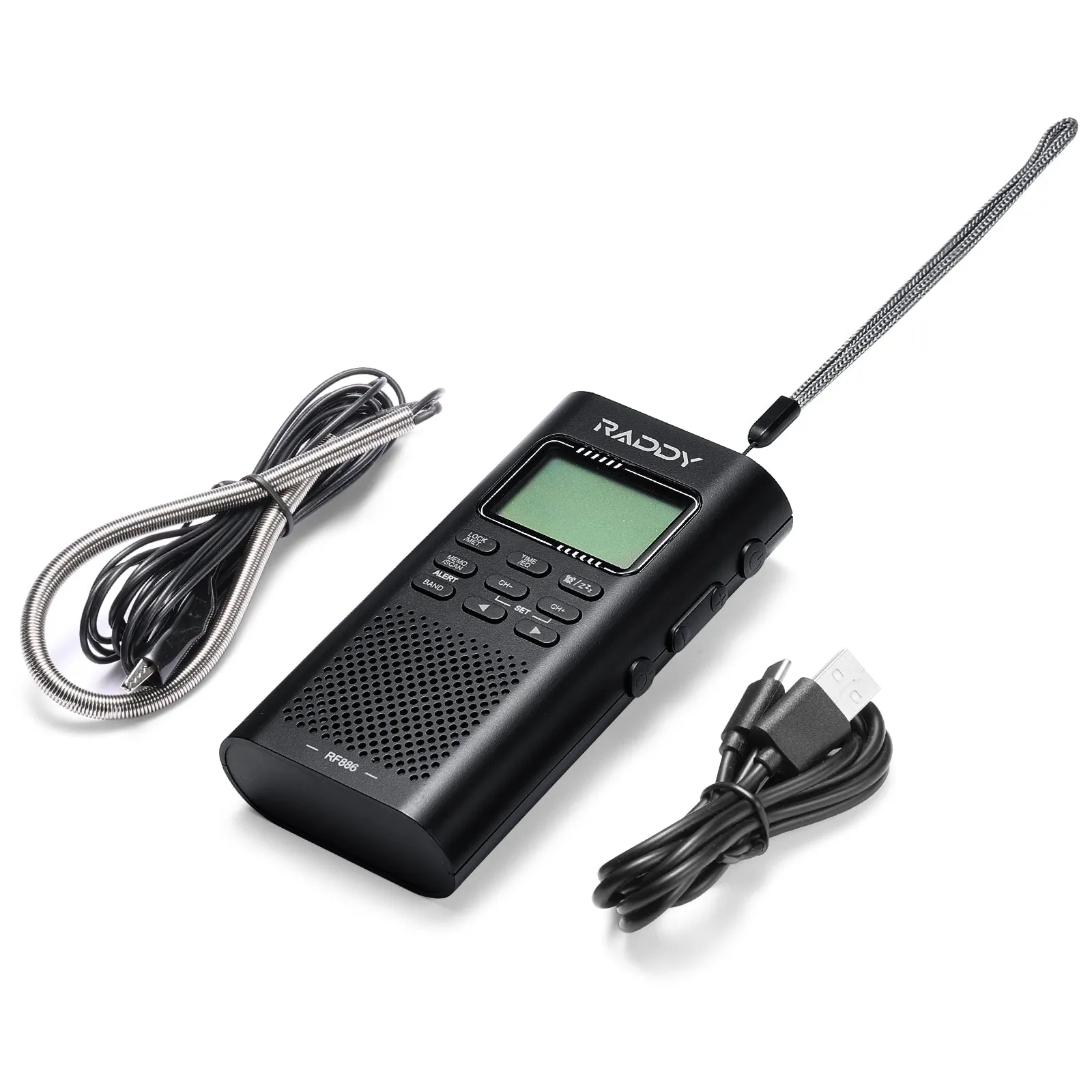 Raddy RF886 Shortwave Radio | AM/FM/SW/VHF/WB | Bluetooth Connection | Rechargeable Pocket Radio | NOAA