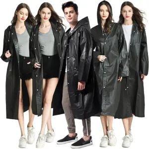 Rain Ponchos for Adults Reusable, 2 Pack Raincoat for Women Men, Waterproof Rain Coat Gear with Hood Drawstring