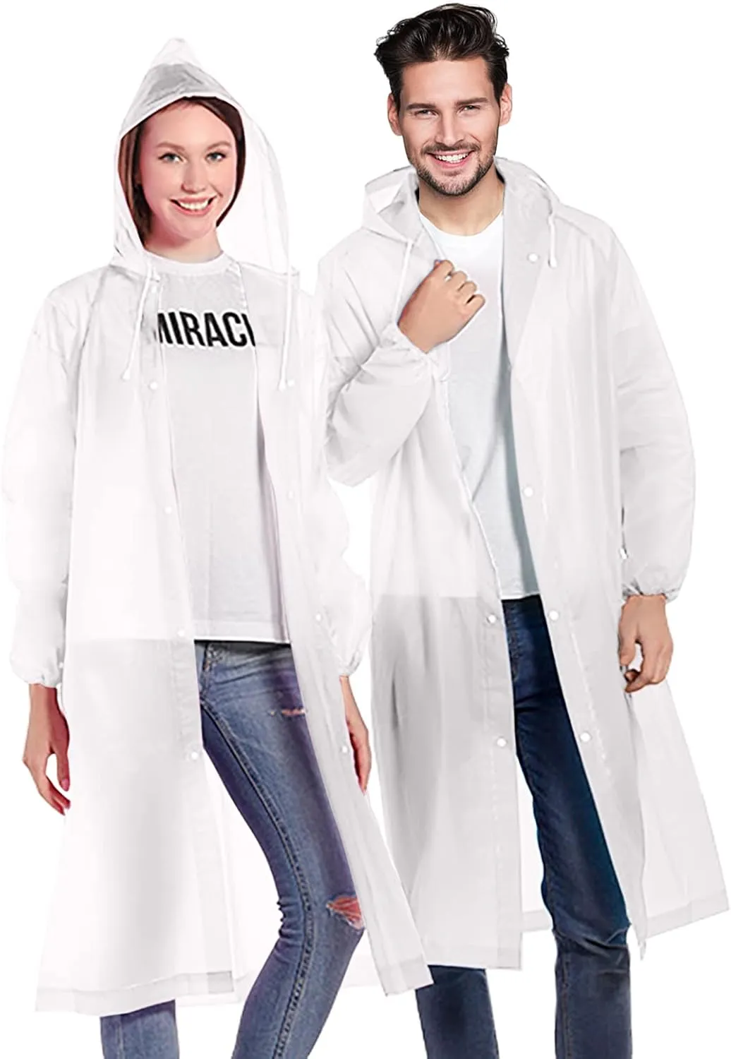 Rain Ponchos for Adults, Reusable Lightweight Rain Coat for Men and Women