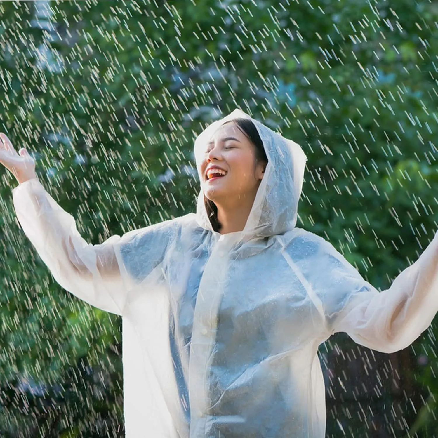 Rain Ponchos for Adults, Reusable Lightweight Rain Coat for Men and Women