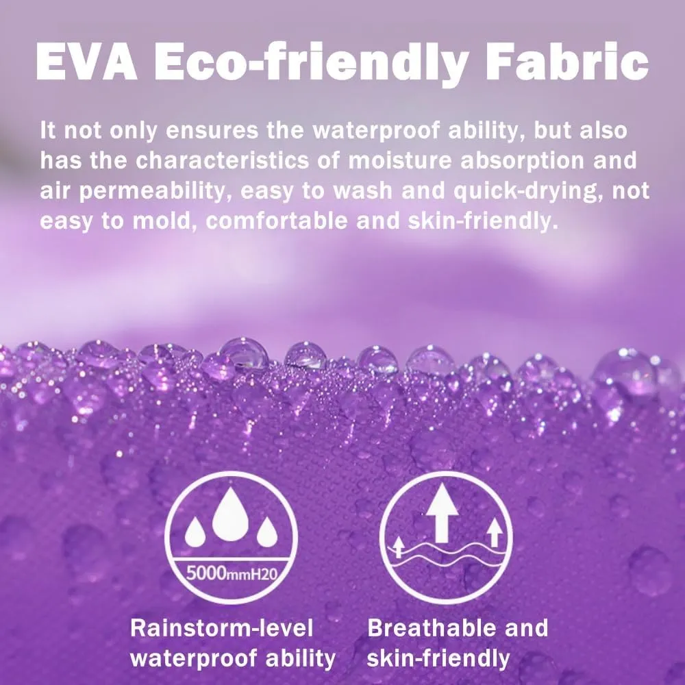 Rain Ponchos for Adults, Reusable Waterproof Hooded EVA Rain Coats Rain Jackets Rainwear for Women Men, Pack of 2