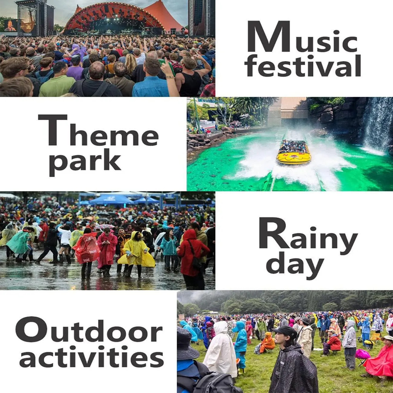 Rain Ponchos for Kids (2 Pack), Reusable Rain Jackets Waterproof EVA Raincoats with Hood for Boys and Girls