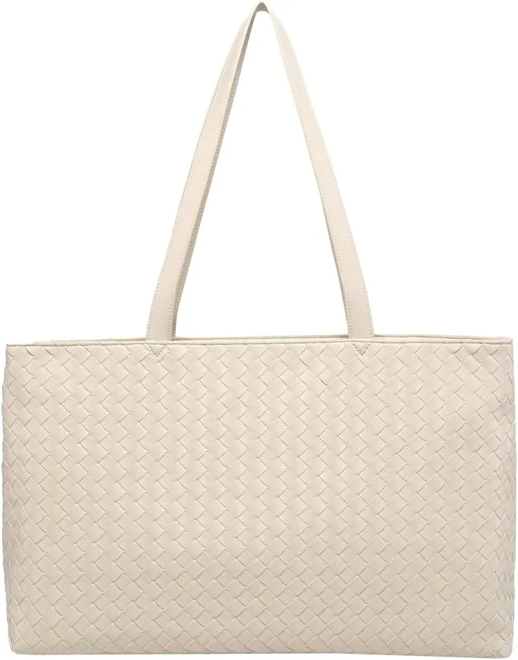 Retro Woven Tote Bag Handbag Purse Unisex Large Shoulder Purses Leather Woven Hobo Bag Underarm Handbags for Women Men