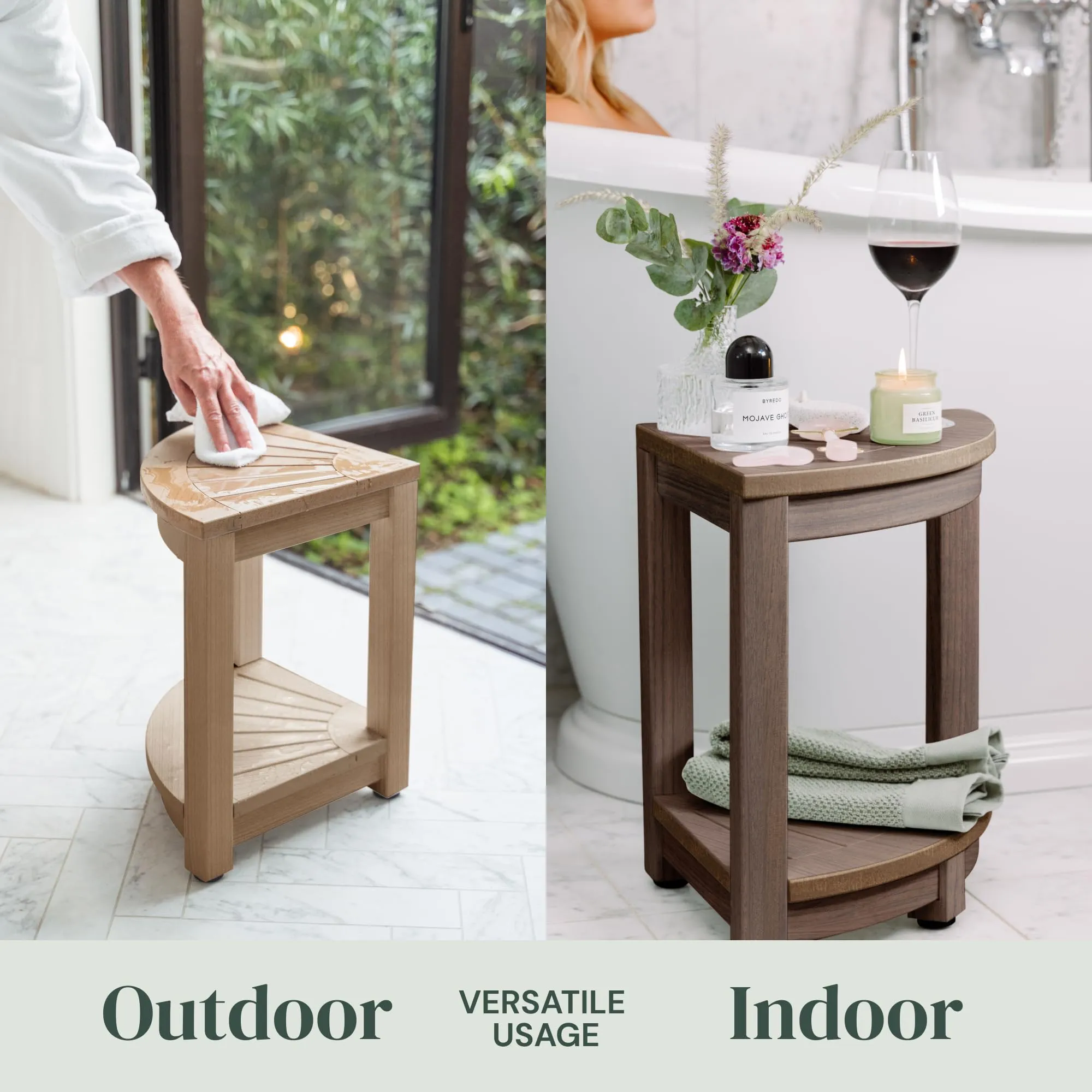 Rohkex Corner Shower Stool Waterproof Heavy Duty Shower Bench for Shaving Legs
