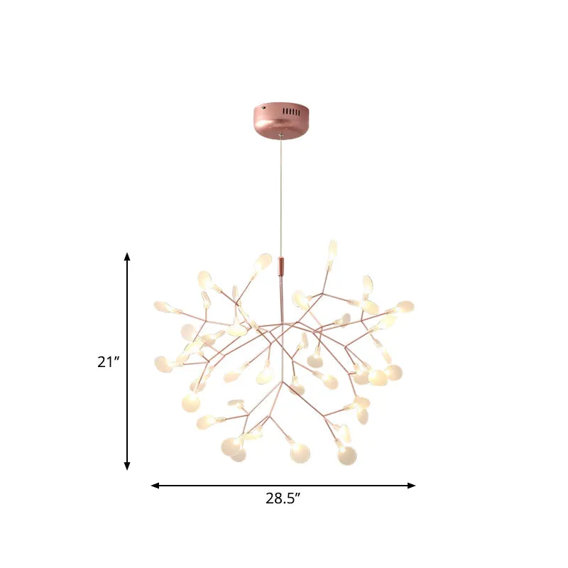Rose Gold Acrylic Tree Branch Pendant Light: Simple & Energy-Efficient LED Ceiling Chandelier