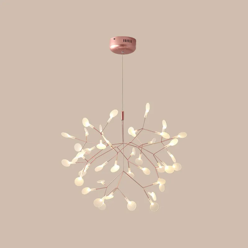 Rose Gold Acrylic Tree Branch Pendant Light: Simple & Energy-Efficient LED Ceiling Chandelier