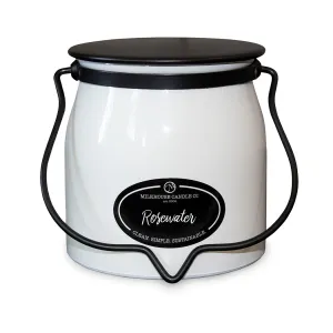 Rosewater 16oz Butter Jar Candle by Milkhouse Candle Co.