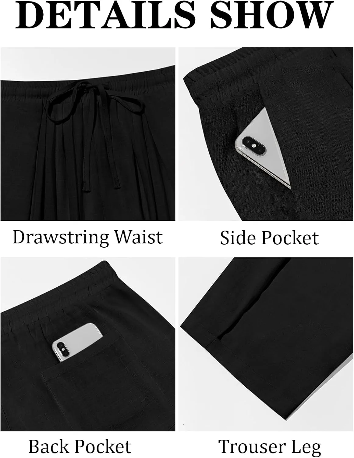 Runcati Mens Casual Harem Pants Drawstring Elastic Waist Cotton Cropped Trousers Yoga Beach Lightweight Pants