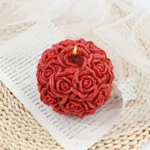 Sculptural Masterpiece for Elegant Décor - Handcrafted 3D Rose Scented Mini Candle for Stylish Homes and Memorable Gifts