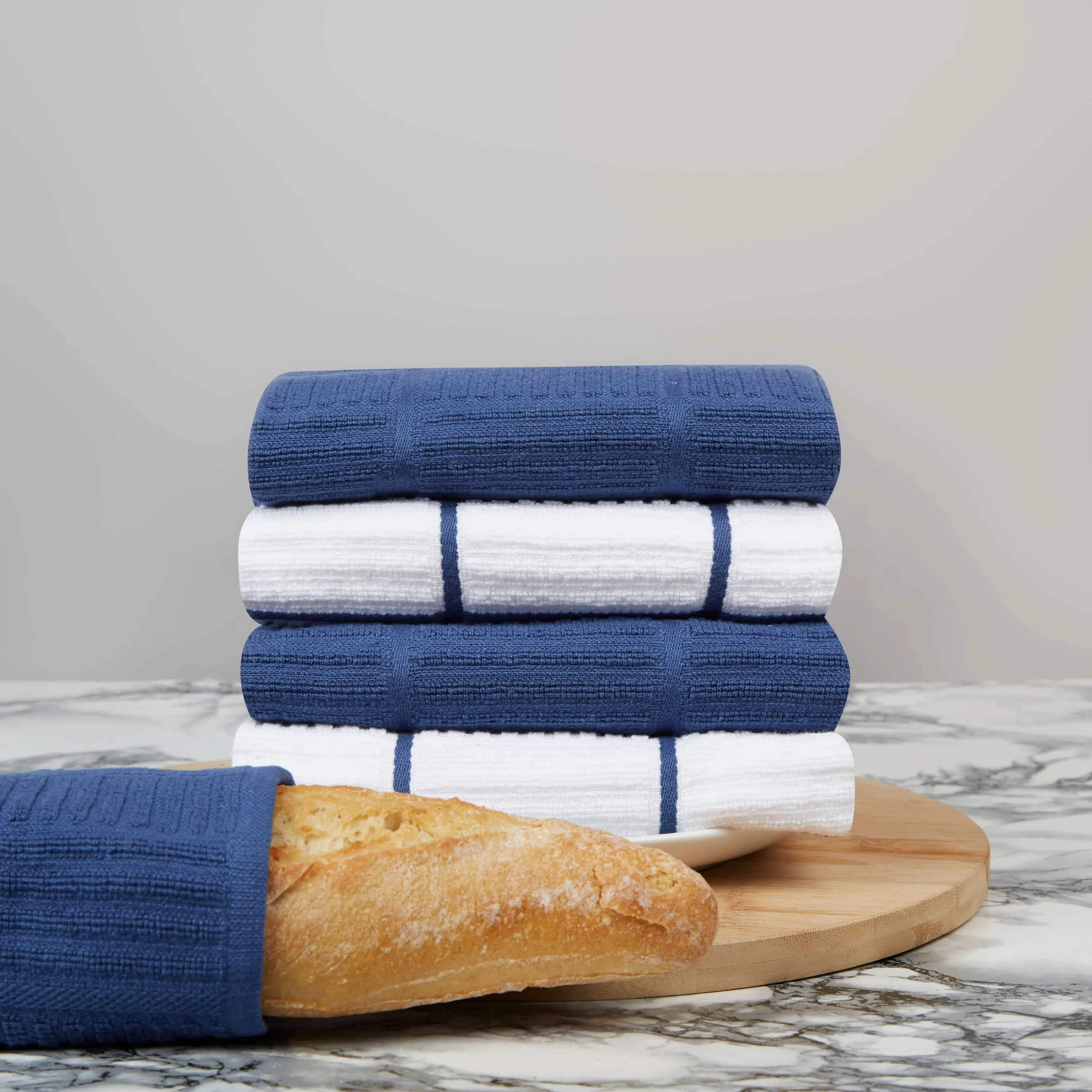 Set of 5 Window Pane Cotton Terry Tea Towels available in Three Colours