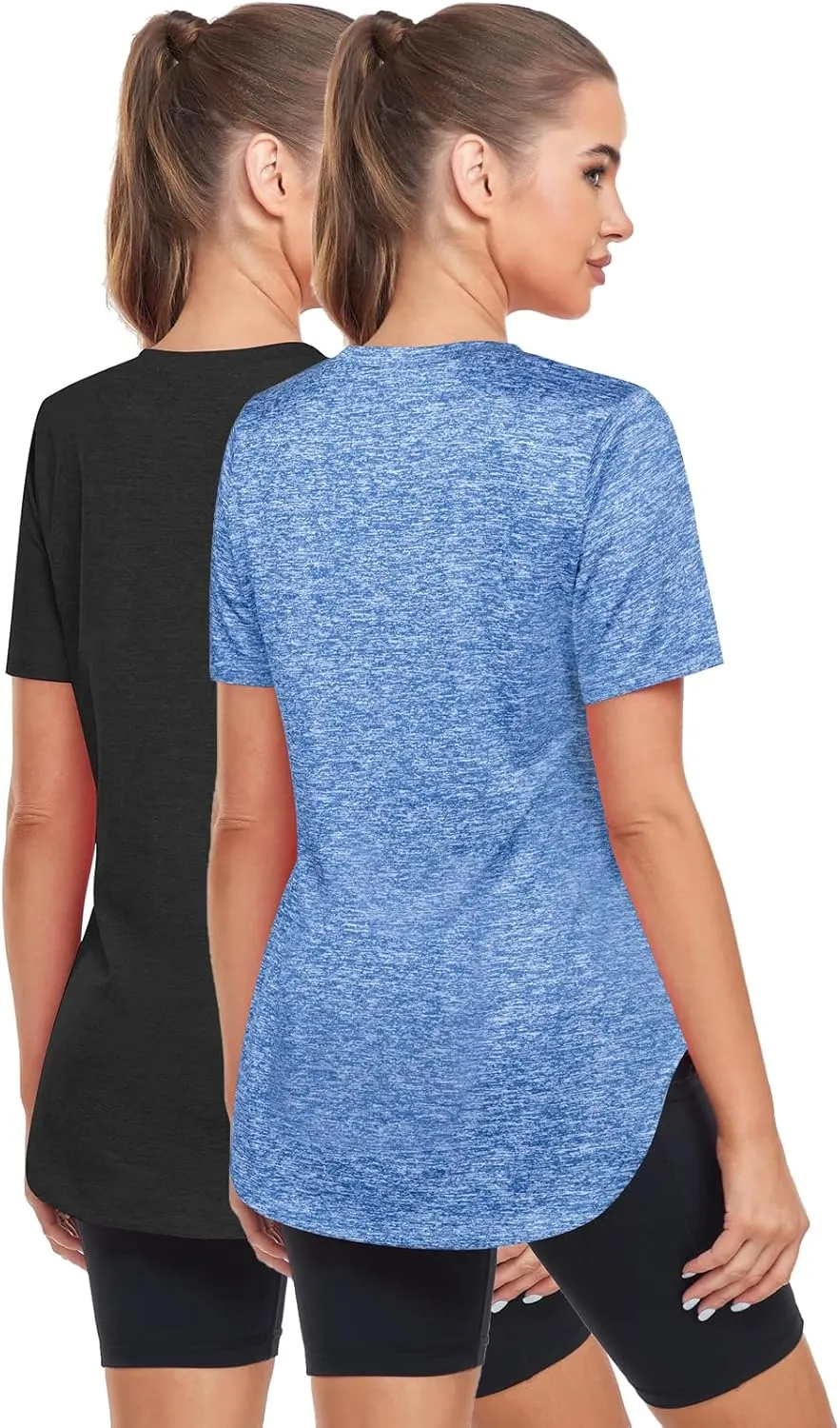 Short Sleeve Workout Shirts Women Loose Fit, V-Neck Women Exercise T-Shirt Workout Top, Dry Fit Yoga Gym Sport Tops