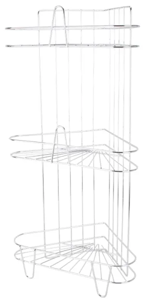 Simple Spaces SS-SC3-29-CH-3L Shower Caddy, 3-Shelf, 11-5/8 in OAW, 23-1/4 in OAH, 8-1/4 in OAD, 10 lb :EA: QUANTITY: 1