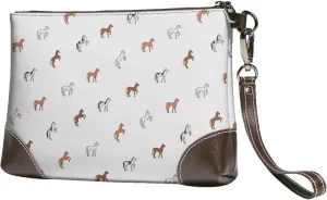 Small Clutch Purses for Women - Minimalist Cute Horse Leather Wristlet Wallets for Women with Wrist Strap