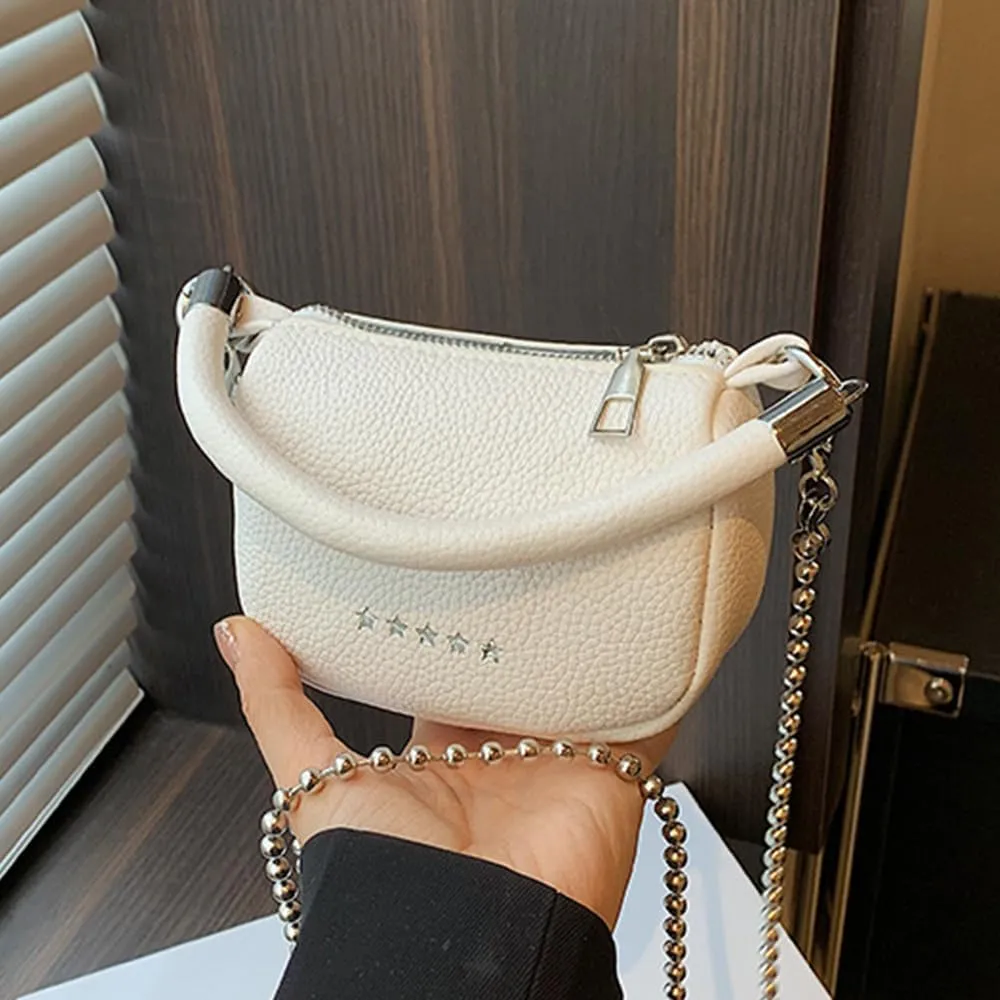 Small Handbag,Minimalist Retro Saddle Bag Chain Shoulder Bag, Casual Crossbody Bag Purse Wallet for Women Girl