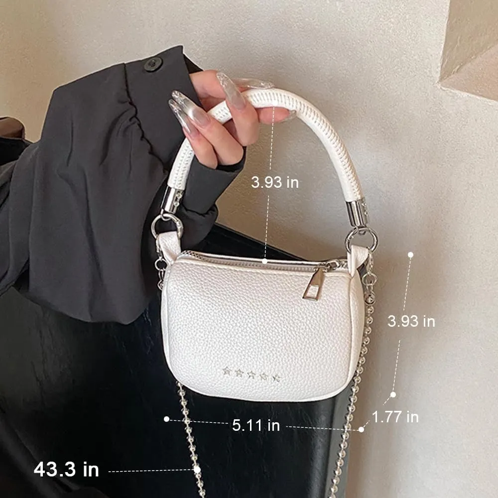 Small Handbag,Minimalist Retro Saddle Bag Chain Shoulder Bag, Casual Crossbody Bag Purse Wallet for Women Girl