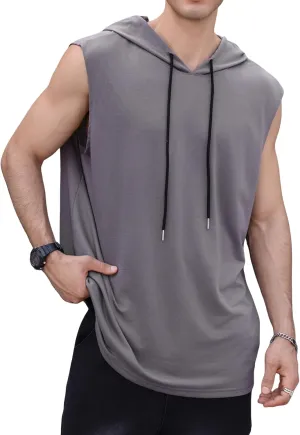 SOLY HUX Men's Plus Size Sleeveless Hooded Tank Tops Summer Hoodies Vest Muscle Gym Big and Tall Tops