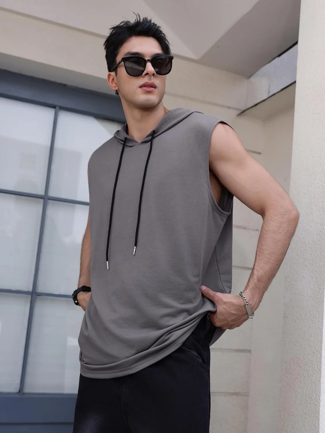 SOLY HUX Men's Plus Size Sleeveless Hooded Tank Tops Summer Hoodies Vest Muscle Gym Big and Tall Tops