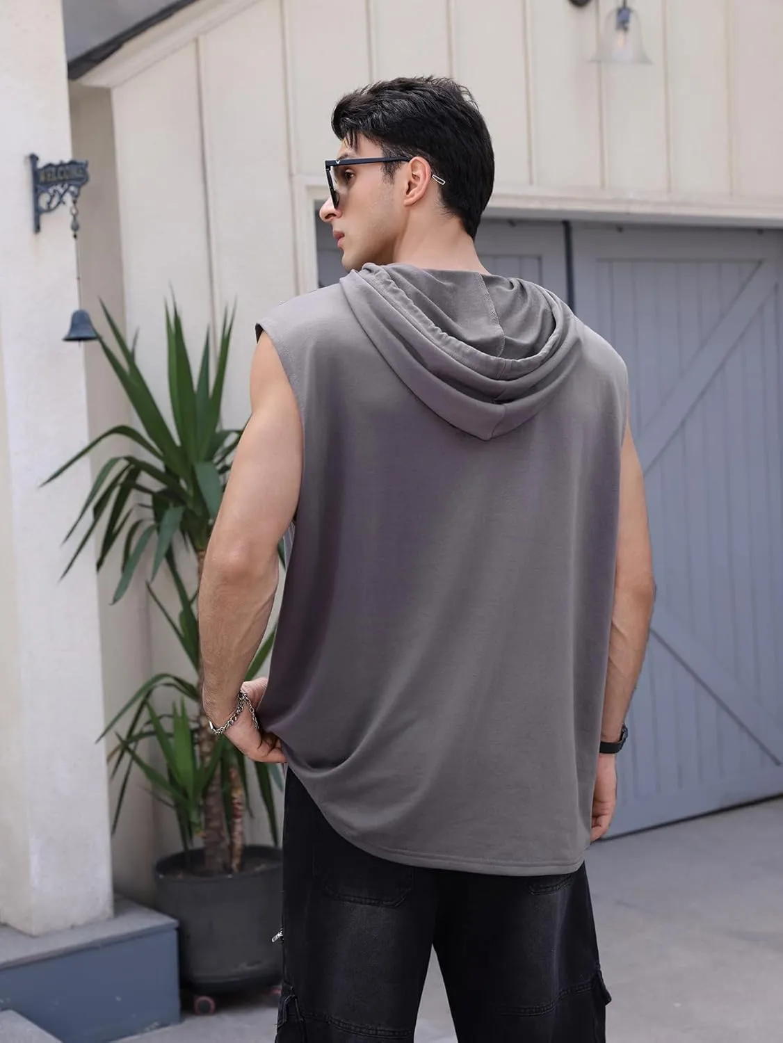 SOLY HUX Men's Plus Size Sleeveless Hooded Tank Tops Summer Hoodies Vest Muscle Gym Big and Tall Tops