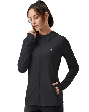 Soothfeel Women's UPF 50  Sun Protection Hoodie Jacket Lightweight Long Sleeve Sun Shirt for Women with Pocket Hiking Outdoor