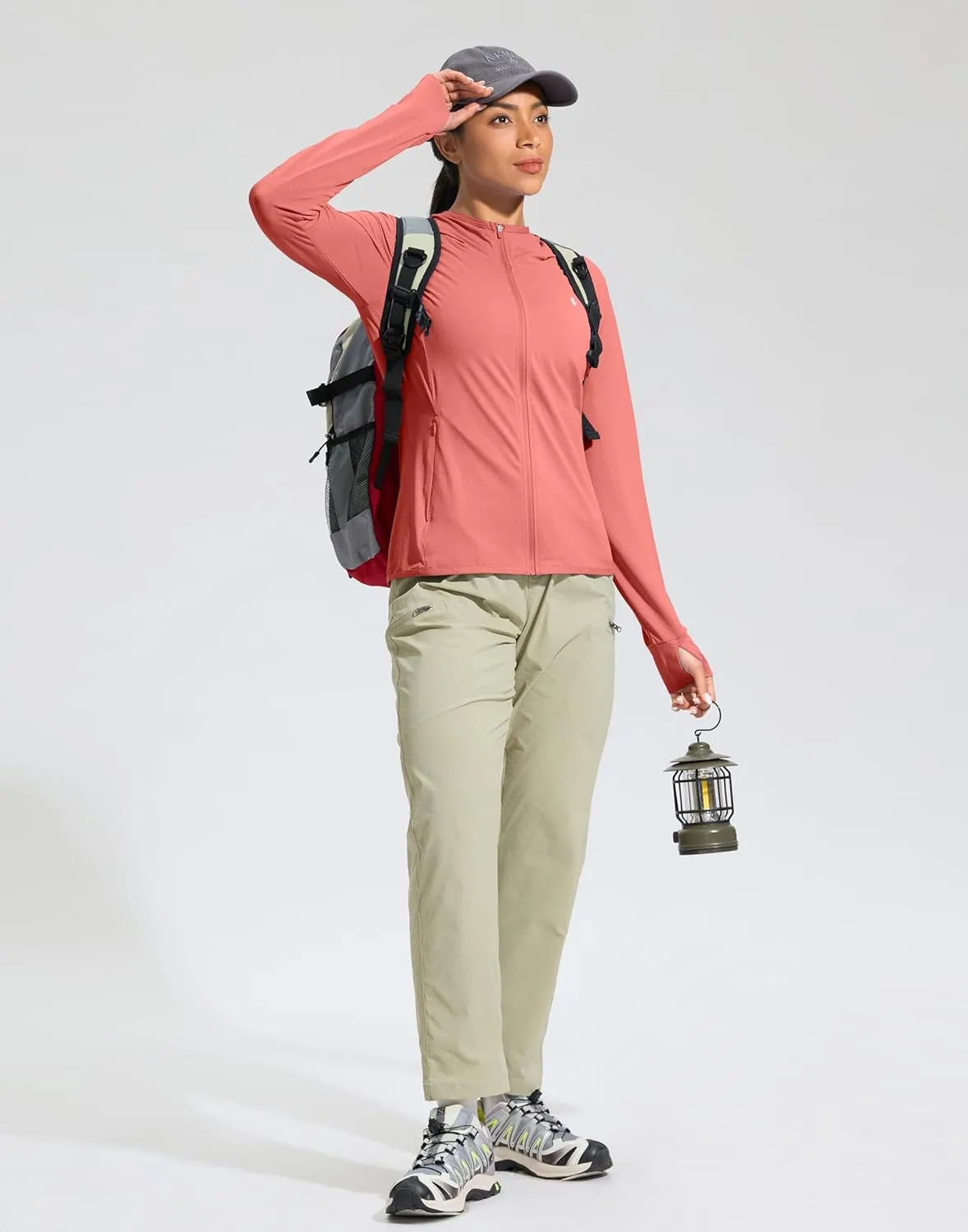 Soothfeel Women's UPF 50  Sun Protection Hoodie Jacket Lightweight Long Sleeve Sun Shirt for Women with Pocket Hiking Outdoor