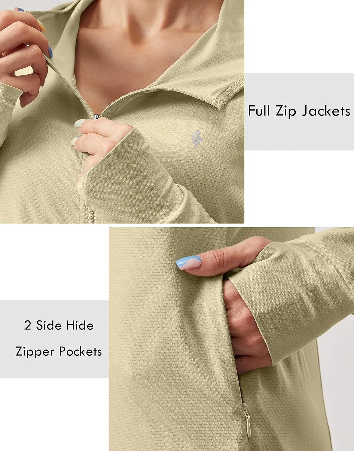 Soothfeel Women's UPF 50  Sun Protection Hoodie Jacket Lightweight Long Sleeve Sun Shirt for Women with Pocket Hiking Outdoor