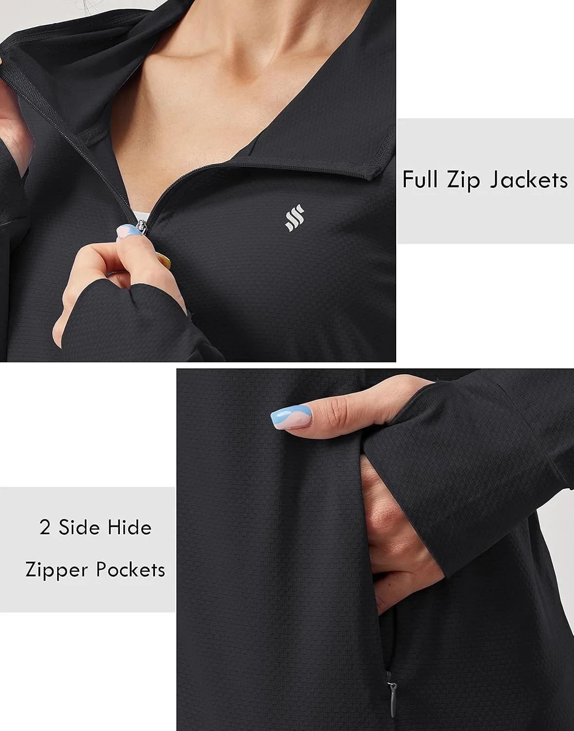 Soothfeel Women's UPF 50  Sun Protection Hoodie Jacket Lightweight Long Sleeve Sun Shirt for Women with Pocket Hiking Outdoor