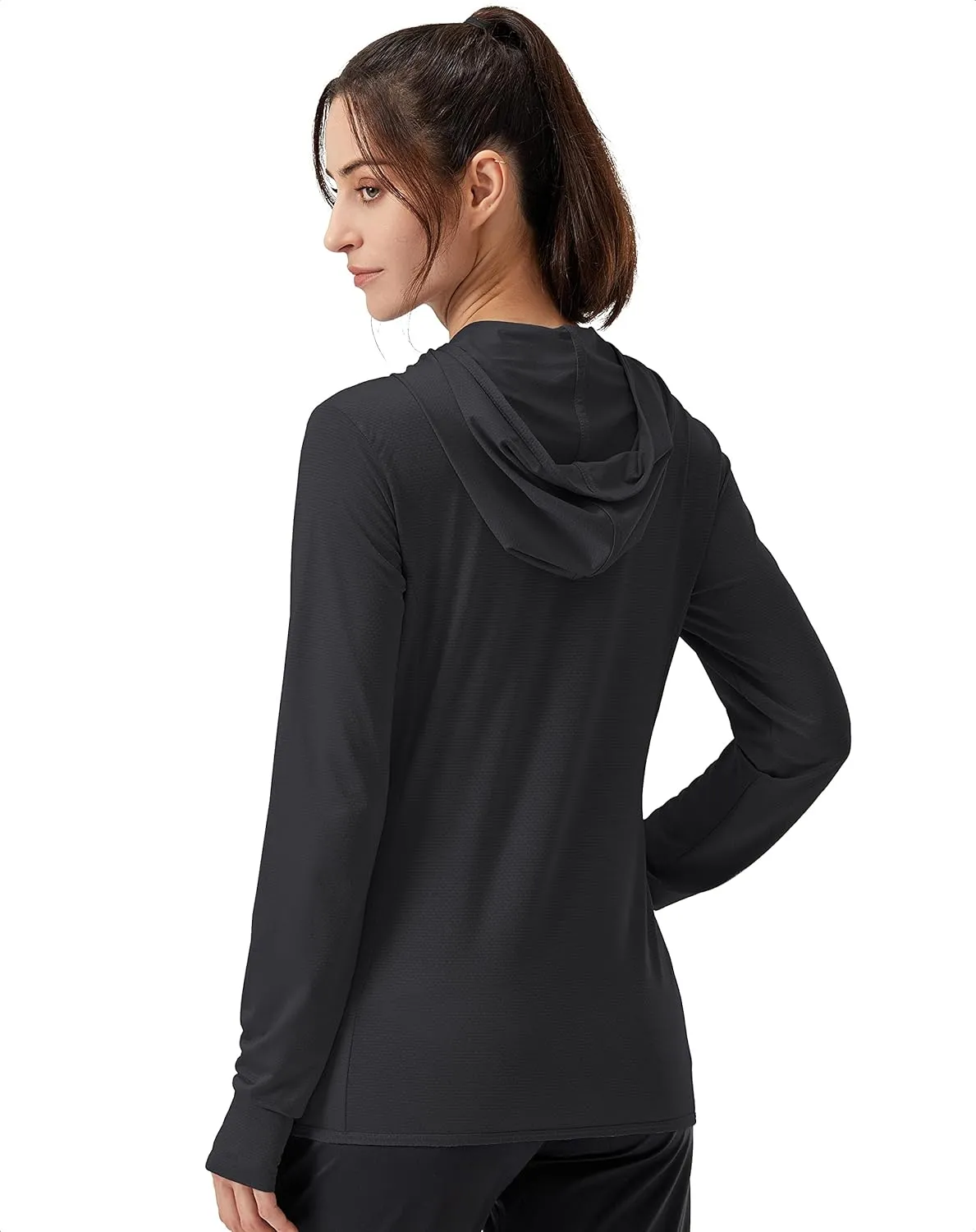 Soothfeel Women's UPF 50  Sun Protection Hoodie Jacket Lightweight Long Sleeve Sun Shirt for Women with Pocket Hiking Outdoor