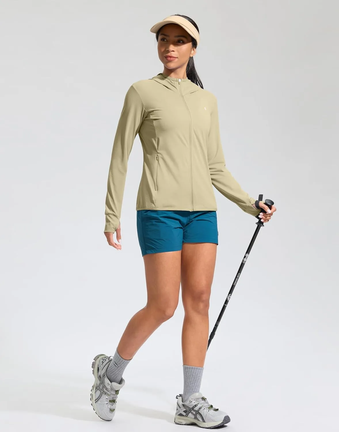 Soothfeel Women's UPF 50  Sun Protection Hoodie Jacket Lightweight Long Sleeve Sun Shirt for Women with Pocket Hiking Outdoor