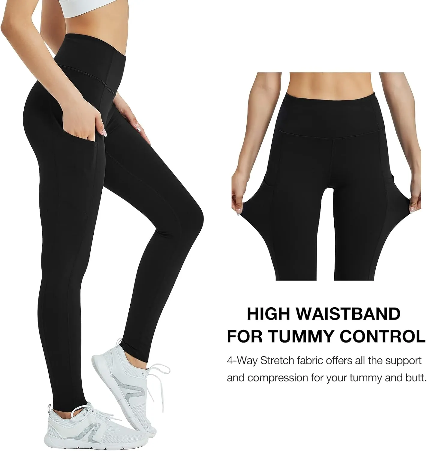 SP3LOPS Fleece Lined Leggings Women,Waterproof Winter Thermal Leggings for Women, Thick Warm Lined Yoga Pant Pockets