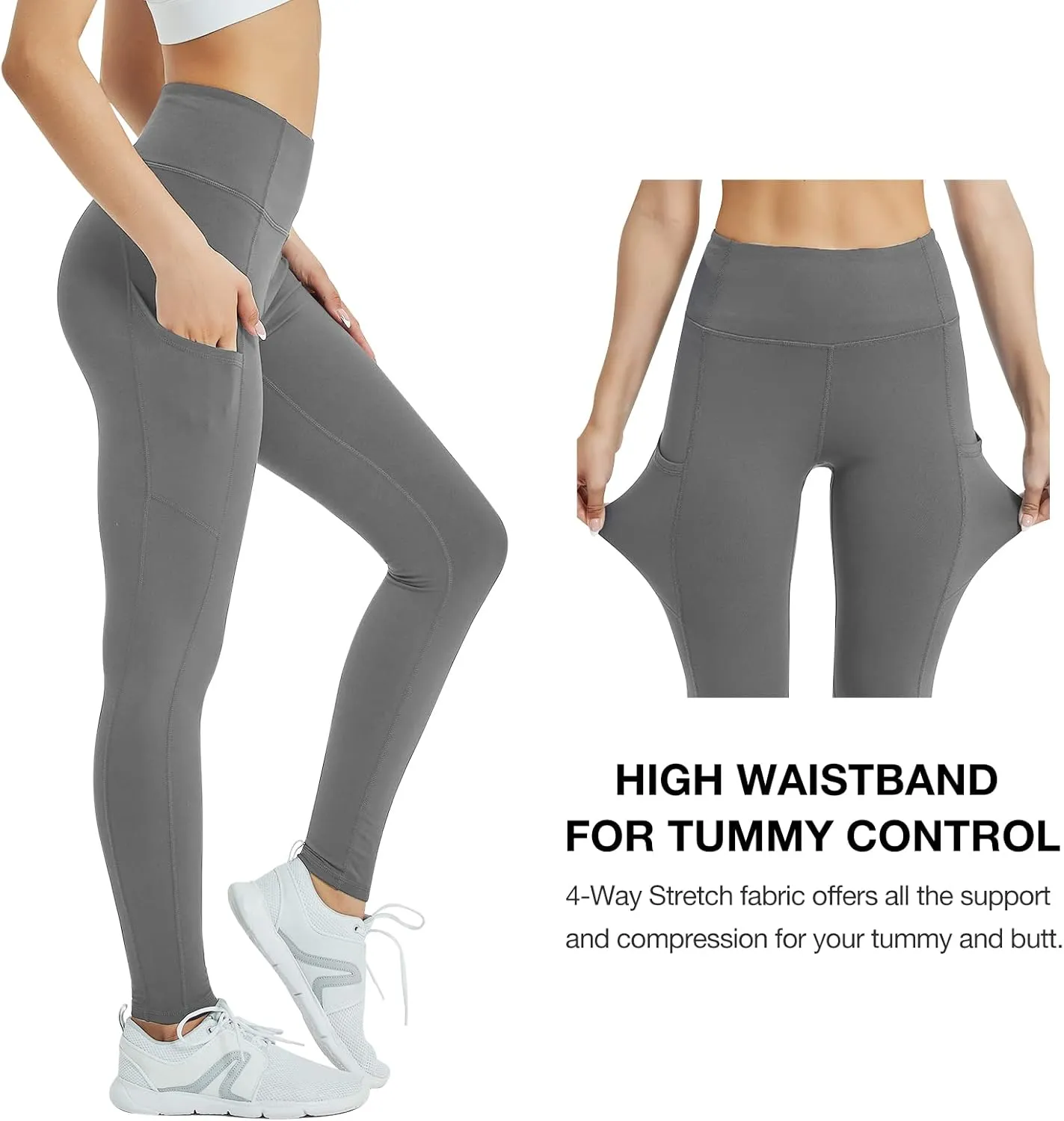 SP3LOPS Fleece Lined Leggings Women,Waterproof Winter Thermal Leggings for Women, Thick Warm Lined Yoga Pant Pockets