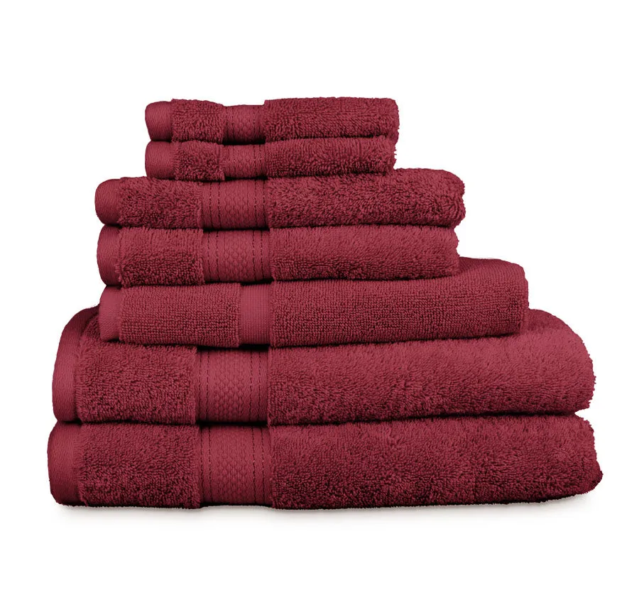 St Regis 7 Piece 600GSM Cotton Towel Set Berry