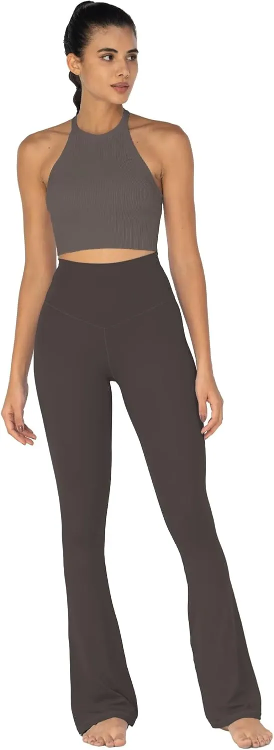 Sunzel High Waisted Mini Flare Leggings for Women, Workout Bootcut Flared Yoga Pants with Tummy Control for Casual Gym