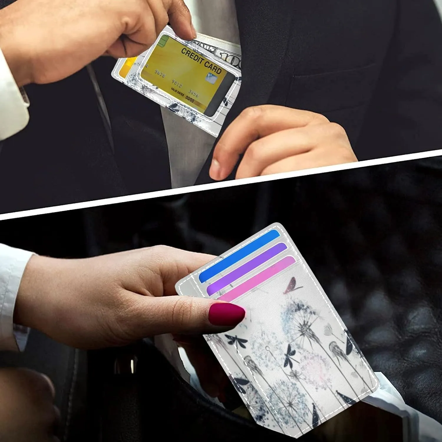 susiyo Slim Minimalist Wallets Rfid Blocking Card Wallets PU Leather Front Pocket Wallets for Men and Women